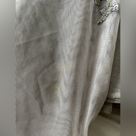 Lehenga - silver/gray, sequence & bead work, sheer skirt, solid satin pants, XS - Picture 8 of 9